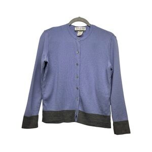 THE WORKS Saks Fifth Avenue 100% Pure wool Cardigan Sweater  M Made in Italy